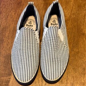 Keds X Brooks Brothers Men's Navy and White Striped Slip On Loafers